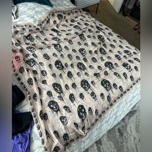 Light pink and black skull wrap multi purpose use Alexander McQueen style